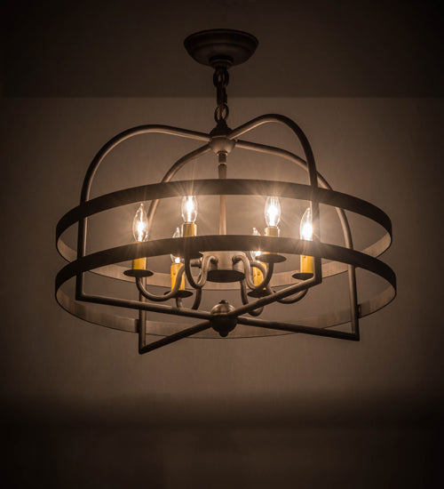 22"W Aldari 6 Lt Chandelier