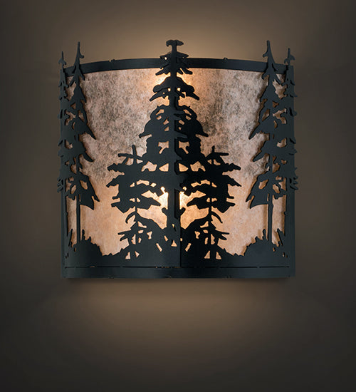 12" Wide Tall Pines Wall Sconce