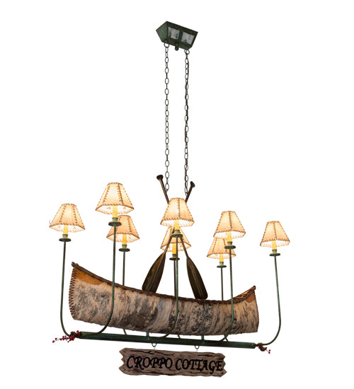 51"L Personalized Canoe 8 Lt Chandelier