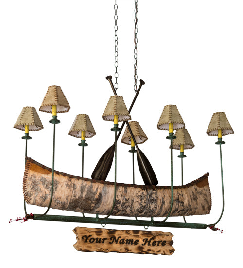 51"L Personalized Canoe 8 Lt Chandelier