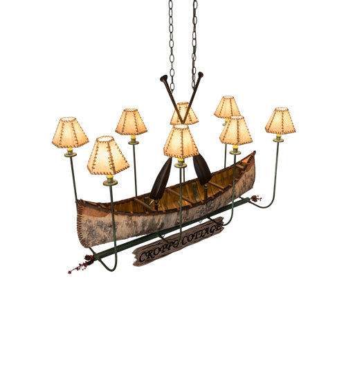 51"L Personalized Canoe 8 Lt Chandelier