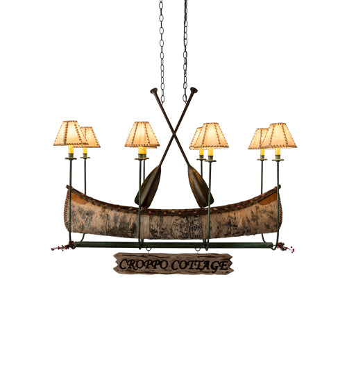 51"L Personalized Canoe 8 Lt Chandelier