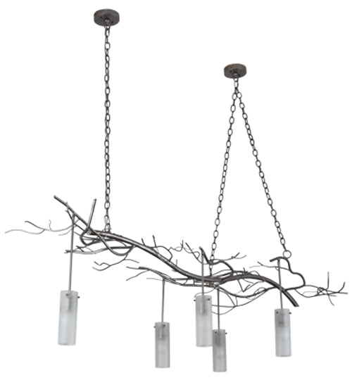 72"L Winter Solstice Cilindro 5 Lt Oblong Chandelier