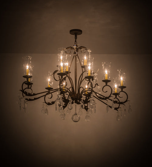 62" Long Windsor 14 Light Oblong Chandelier