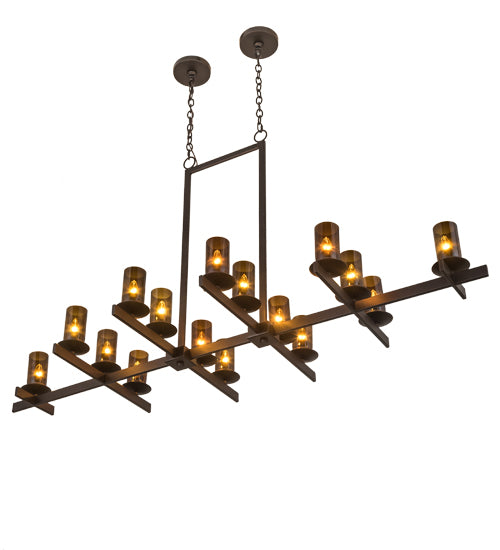 72" Long Dante 16 Lt Oblong Chandelier