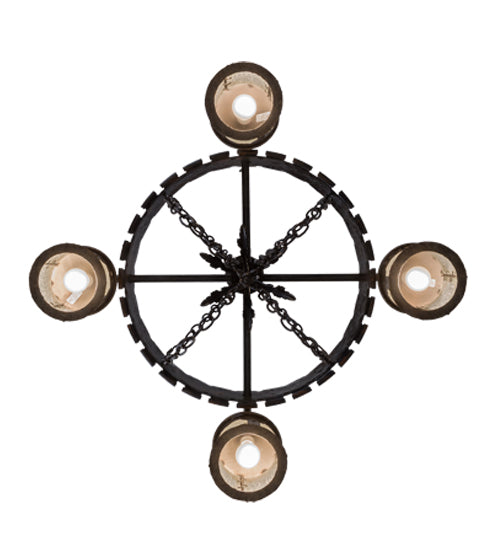 40"W Antique Gothic 4 Lt Chandelier