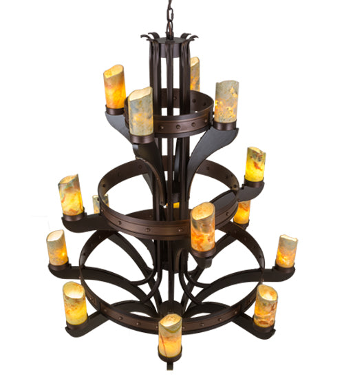 48" Wide Castilla Jadestone 16 Light Three Tier Chandelier