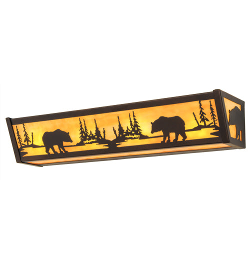 24"W Bear At Lake Vanity Light