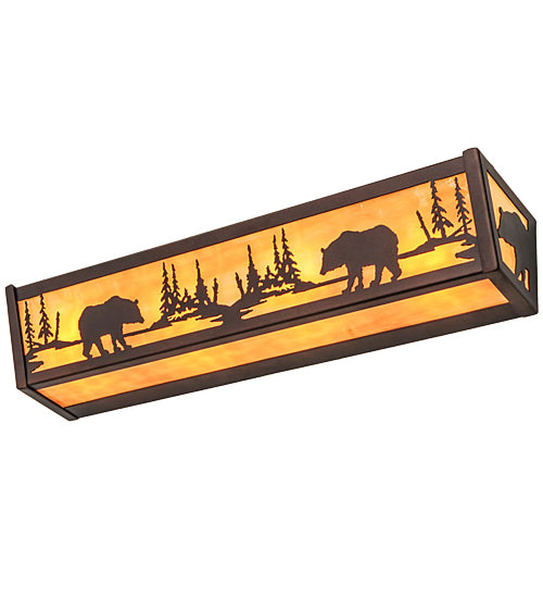 24"W Bear At Lake Vanity Light