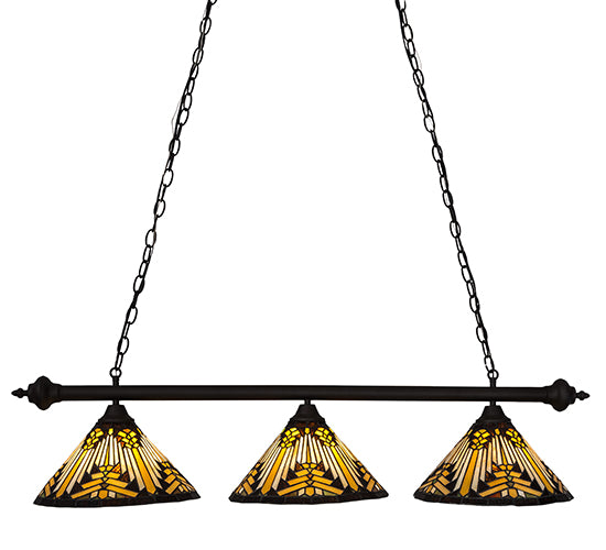 47" Long Nuevo Mission 3 Light Island Pendant