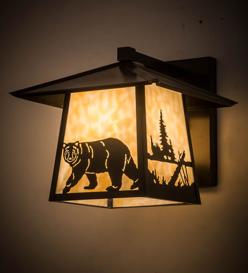 12" Wide Stillwater Lone Bear Wall Sconce