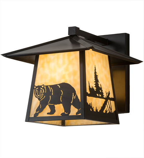 12" Wide Stillwater Lone Bear Wall Sconce