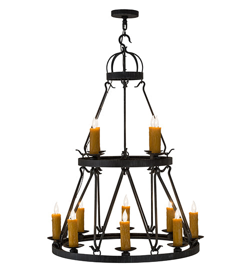 36"W Lakeshore 12 Lt Two Tier Chandelier