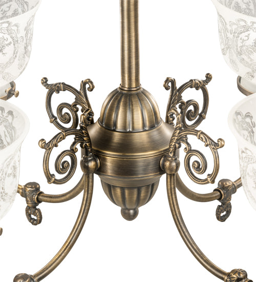 27" Wide Revival Gas & Electric 4 Light Chandelier