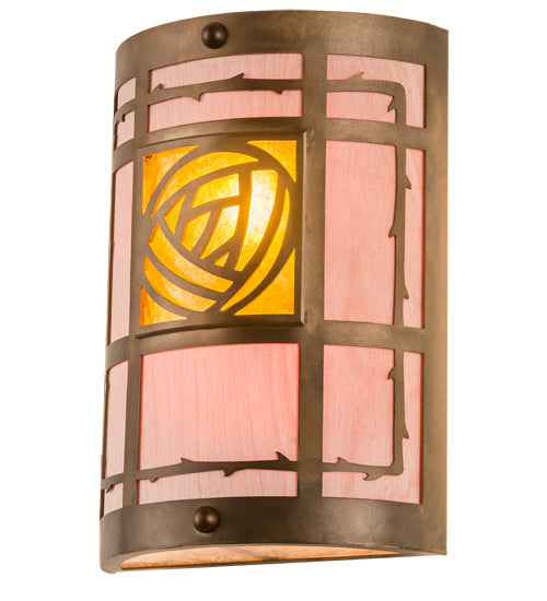 9" Wide Bungalow Rose Wall Sconce