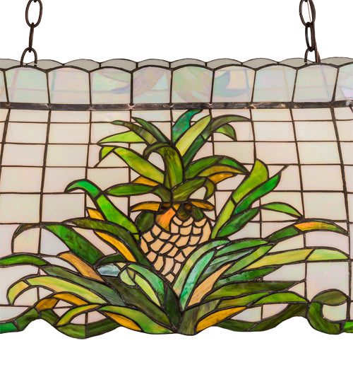 32" Long Welcome Pineapple Oblong Pendant