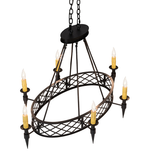 43" Wide Topridge 6 Light Chandelier