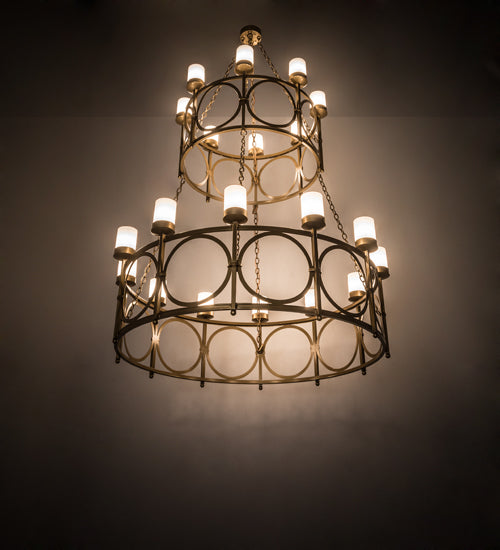 60" Wide Porta 20 Lt Two Tier Chandelier