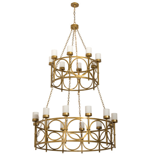 60" Wide Porta 20 Lt Two Tier Chandelier