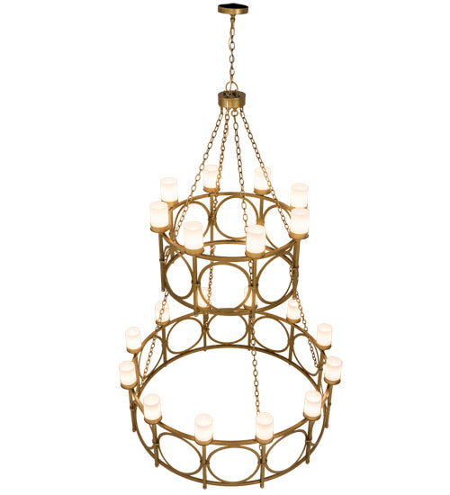 60" Wide Porta 20 Lt Two Tier Chandelier