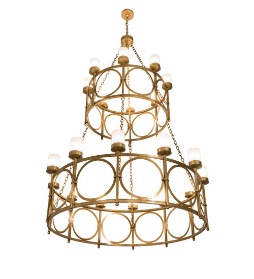 60" Wide Porta 20 Lt Two Tier Chandelier