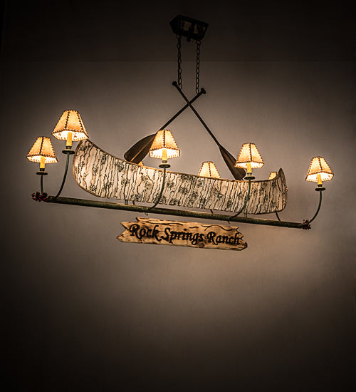 68"L Personalized Canoe 8 Lt Chandelier