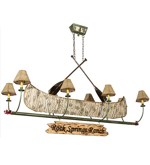 68"L Personalized Canoe 8 Lt Chandelier