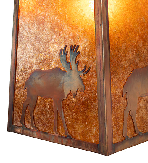 16" Wide Stillwater Lone Moose Wall Sconce