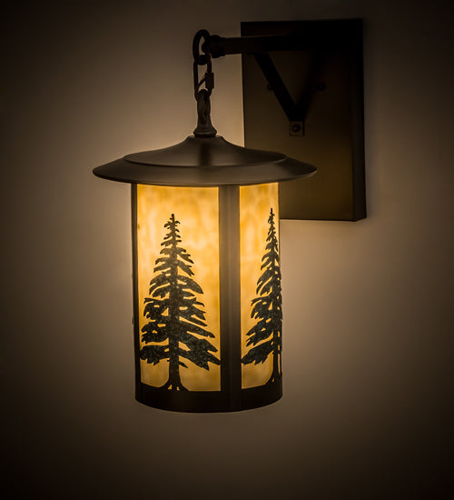 10" Wide Fulton Tall Pines Hanging Wall Sconce