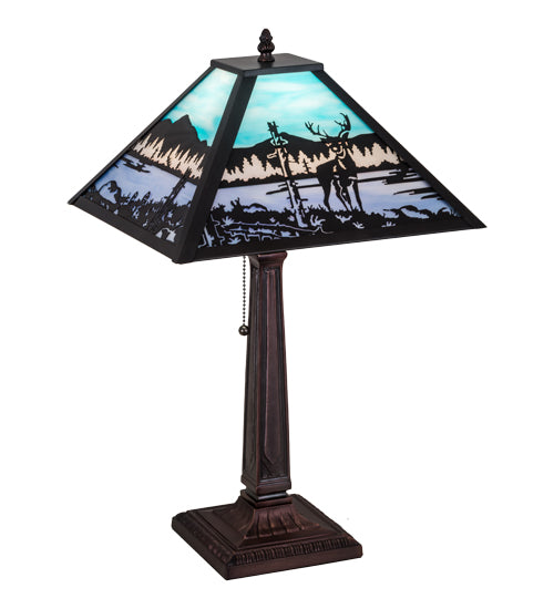 22" High Deer At Lake Table Lamp