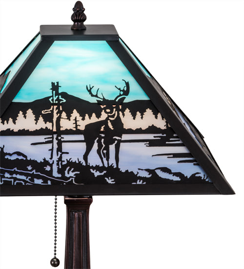 22" High Deer At Lake Table Lamp