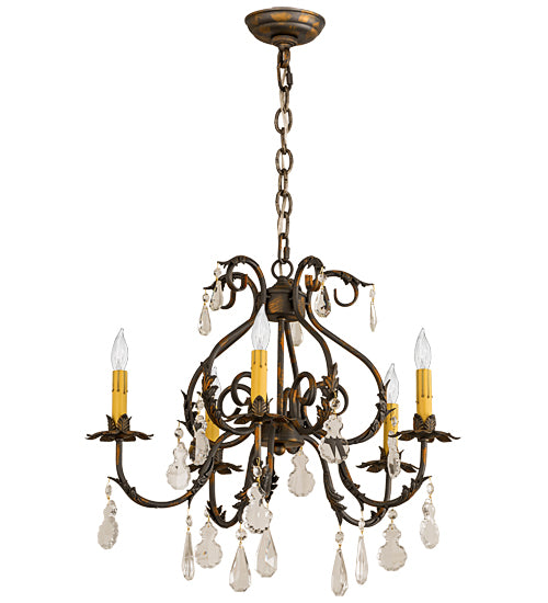 24"W Chantilly 5 Lt Chandelier