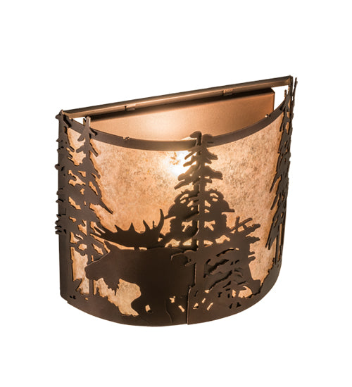 12"W Moose At Dusk Wall Sconce