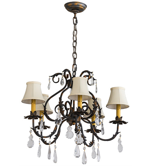 25"W Chantilly 5 Lt Chandelier