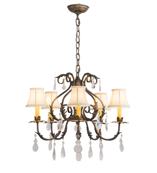 25"W Chantilly 5 Lt Chandelier