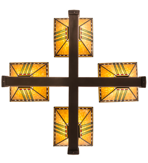 32" Wide Prairie Corn 4 Light Inverted Pendant