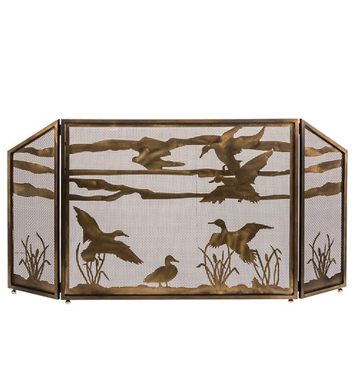 66" Wide X 32" High Ducks In Flight Fireplace Screen