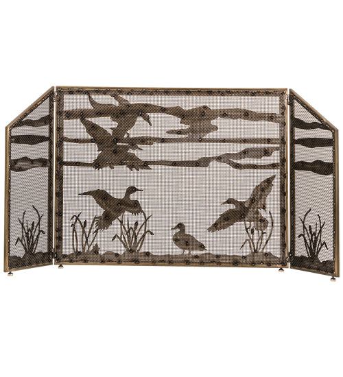 66" Wide X 32" High Ducks In Flight Fireplace Screen