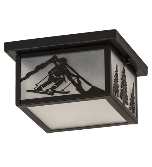 12" Square Hyde Park Alpine Flushmount