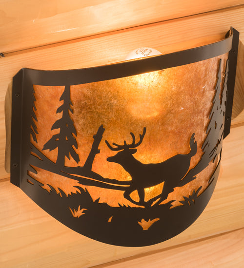 11" Wide Deer At Lake Wall Sconce