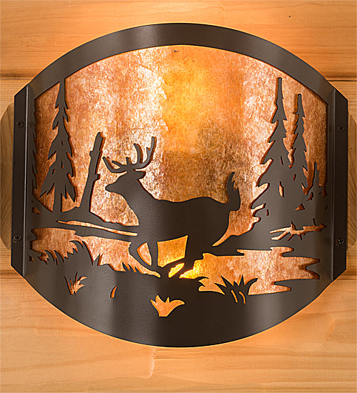 11" Wide Deer At Lake Wall Sconce