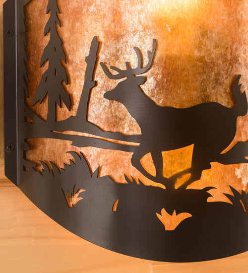 11" Wide Deer At Lake Wall Sconce