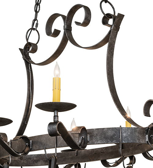 53" Long Laramie 8 Light Pot Rack