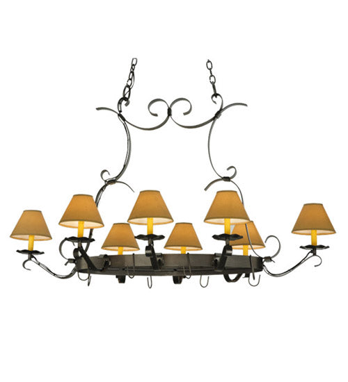 54" Long Laramie 8 Light Pot Rack