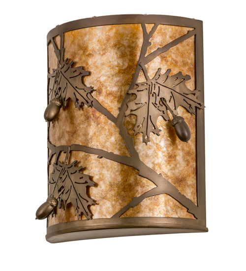 10"W Oak Leaf & Acorn Wall Sconce