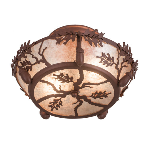 10.5"W Oak Leaf & Acorn Flushmount