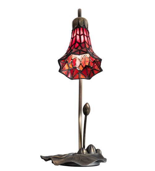 16" High Stained Glass Pond Lily Accent Lamp