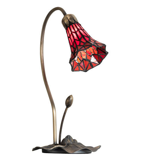 16" High Stained Glass Pond Lily Accent Lamp