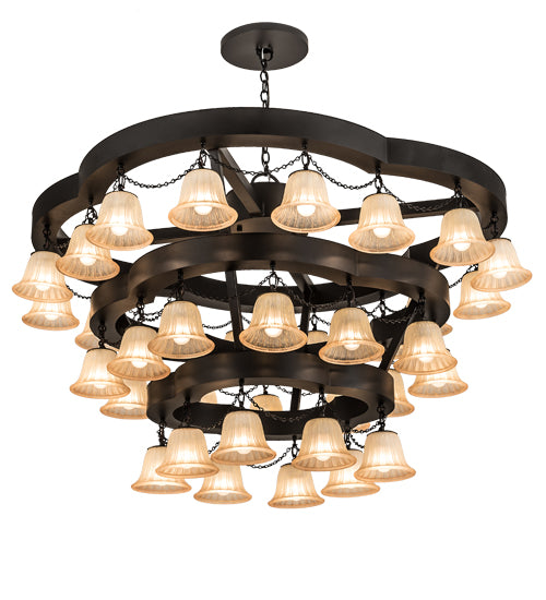 60"W Cretella 36 Lt Three Tier Chandelier