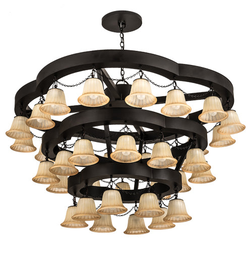 60"W Cretella 36 Lt Three Tier Chandelier